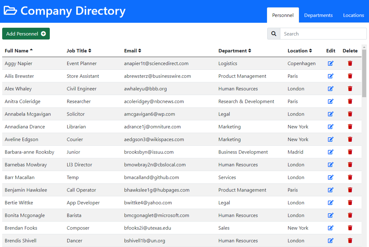 Company Directory